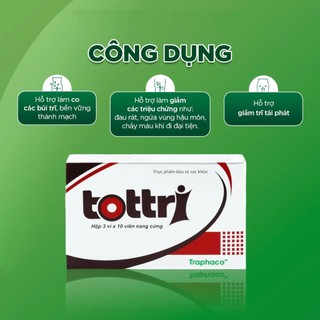 TOTTRI TRAPHACO - Hỗ trợ giảm các triệu chứng của trĩ nội, trĩ ngoại, giúp co búi trĩ.