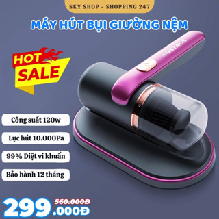 Máy hút bụi giường nệm, máy hút bụi mini cầm tay diệt khuẩn bằng tia UV, hút bụi sofa, giường nệm, quần áo
