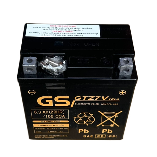 bình xe máy GS GTZ7V ( 12V-6.3Ah) dùng cho xe Yamaha NVX, Yamaha Grande