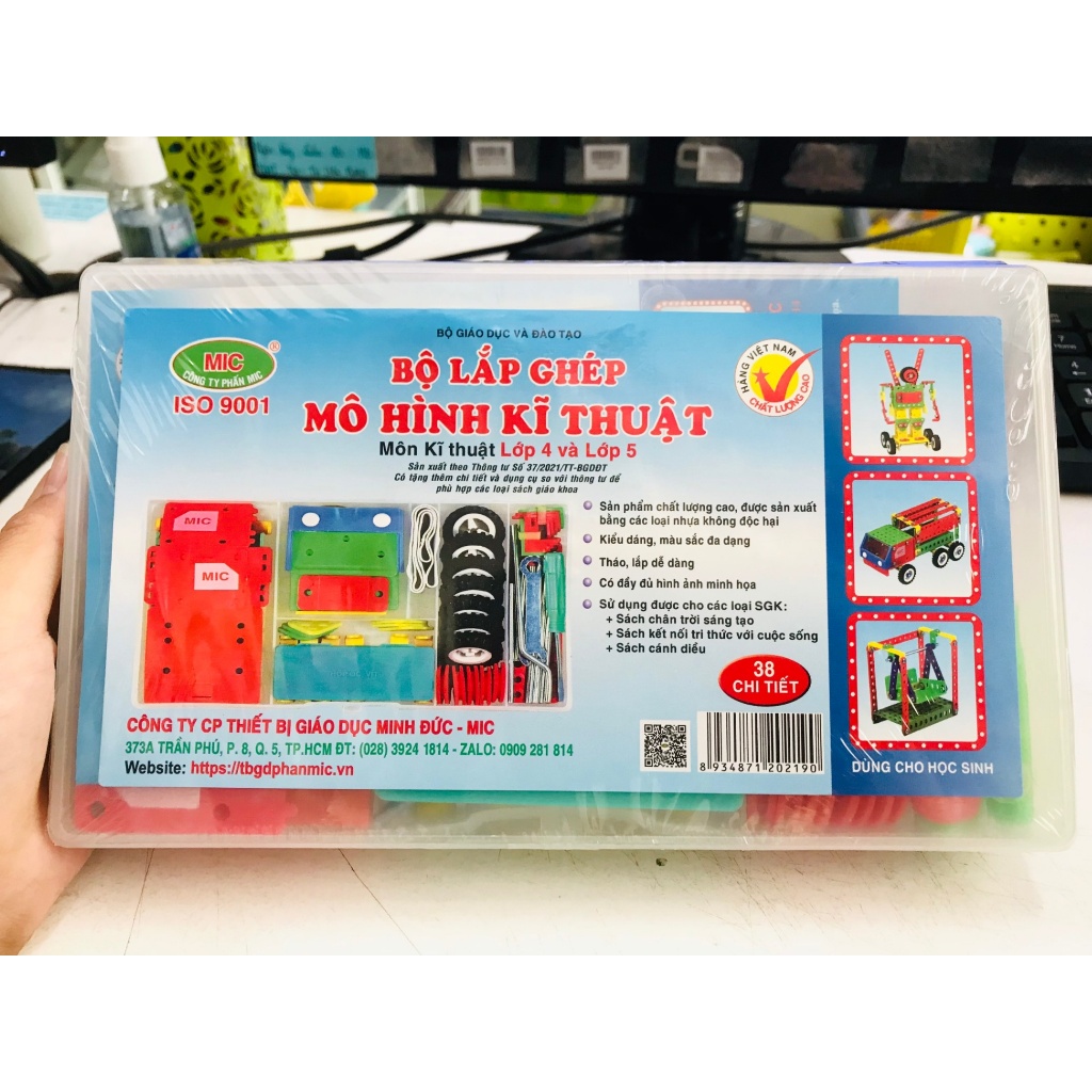 Bộ Lắp Ghép Kỹ Thuật Lớp 4 và 5 MIC Chuẩn Bộ GD&ĐT - Bộ Lắp Ráp Kỹ Thuật 38 Chi Tiết Lớp 4-5