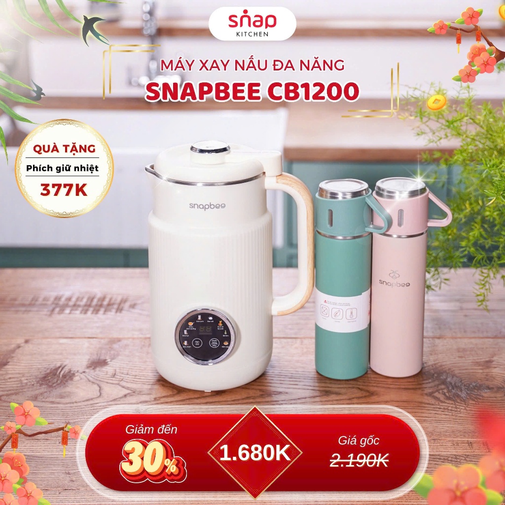 [CHÍNH HÃNG] Máy Làm Sữa Hạt Cao Cấp SNAPBEE CB1200 - Dung Tích 1200ML - Bảo Hành 2 Năm creen
