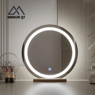  Gương tròn để bàn trang điểm có led cảm ứng cao cấp  TẶNG ĐẾ GỖ  gương để bàn siêu xinh 
