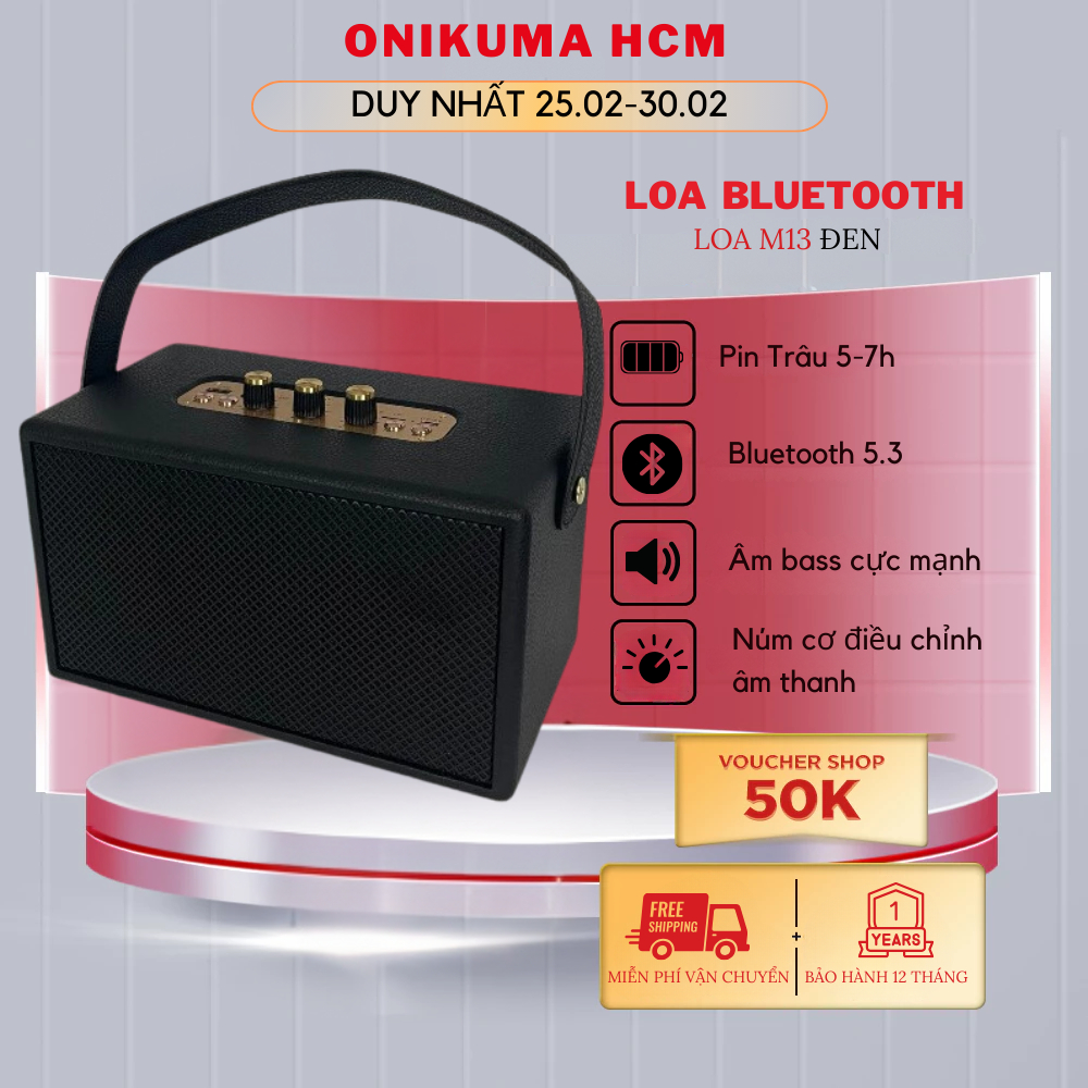 Loa bluetooth M13 công suất lớn, loa bluetooth bass mạnh pin trâu, loa bluetooth mini âm thanh 3D