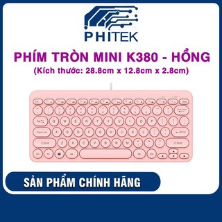  Bàn phím tròn máy tính mini có dây PHITEK K380 màu HỒNG 
