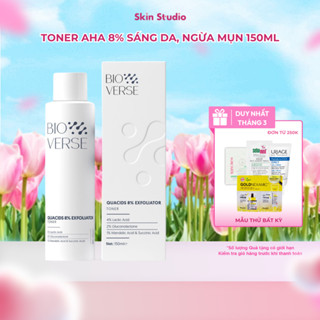 Toner AHA 8% Tẩy Da Chết, Sáng Da Và Ngừa Mụn Bioverse Quacids 8% Exfoliator 150ml
