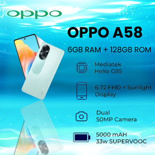 Điện thoại OPPO A58 (6GB/128GB) | Pin lớn 5000mAh | Loa kép âm thanh nổi | Sạc 33W- Hàng chính hãng