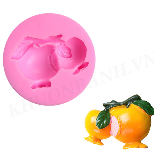 Khuôn silicon chùm 2 quả lựu