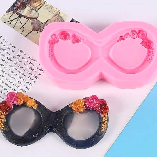 Khuôn silicon mắt kính khuôn kính mắt làm bánh kẹo ngọt làm poxy