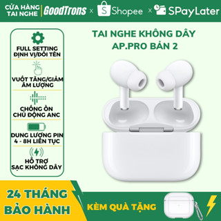 Tai Nghe Bluetooth AIPro02 Bản 2025 Mới Nhất, Tai Nghe Không Dây Full Chức Năng Định Vị Đổi Tên GoodTrons