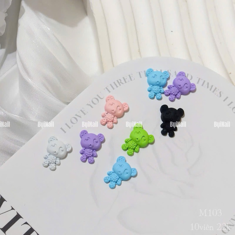 CHARM GẤU MIX MÀU M103 SET 10 VIÊN