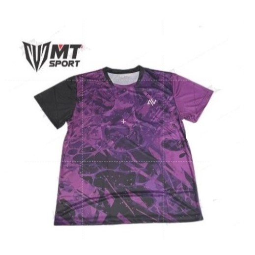 Áo training AV nam tím họa tiết đen