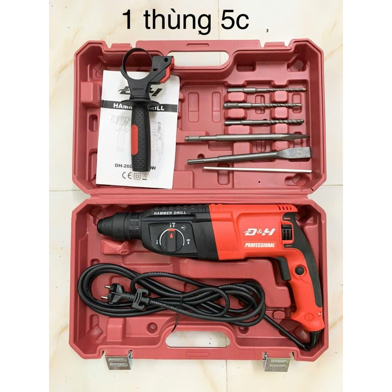 máy khoan dục 3 chức năng kèm 5 mũi khoan dục 1050W