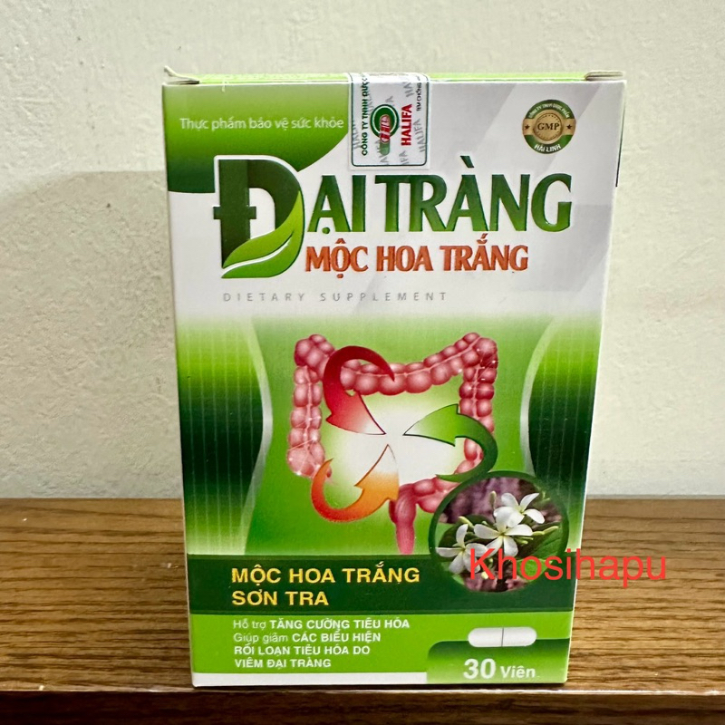 Viên uống Đại tràng mộc hoa trắng thành phần thảo dược cho người bị viêm đại tràng, đại tràng co thắt - Hộp 30 viên