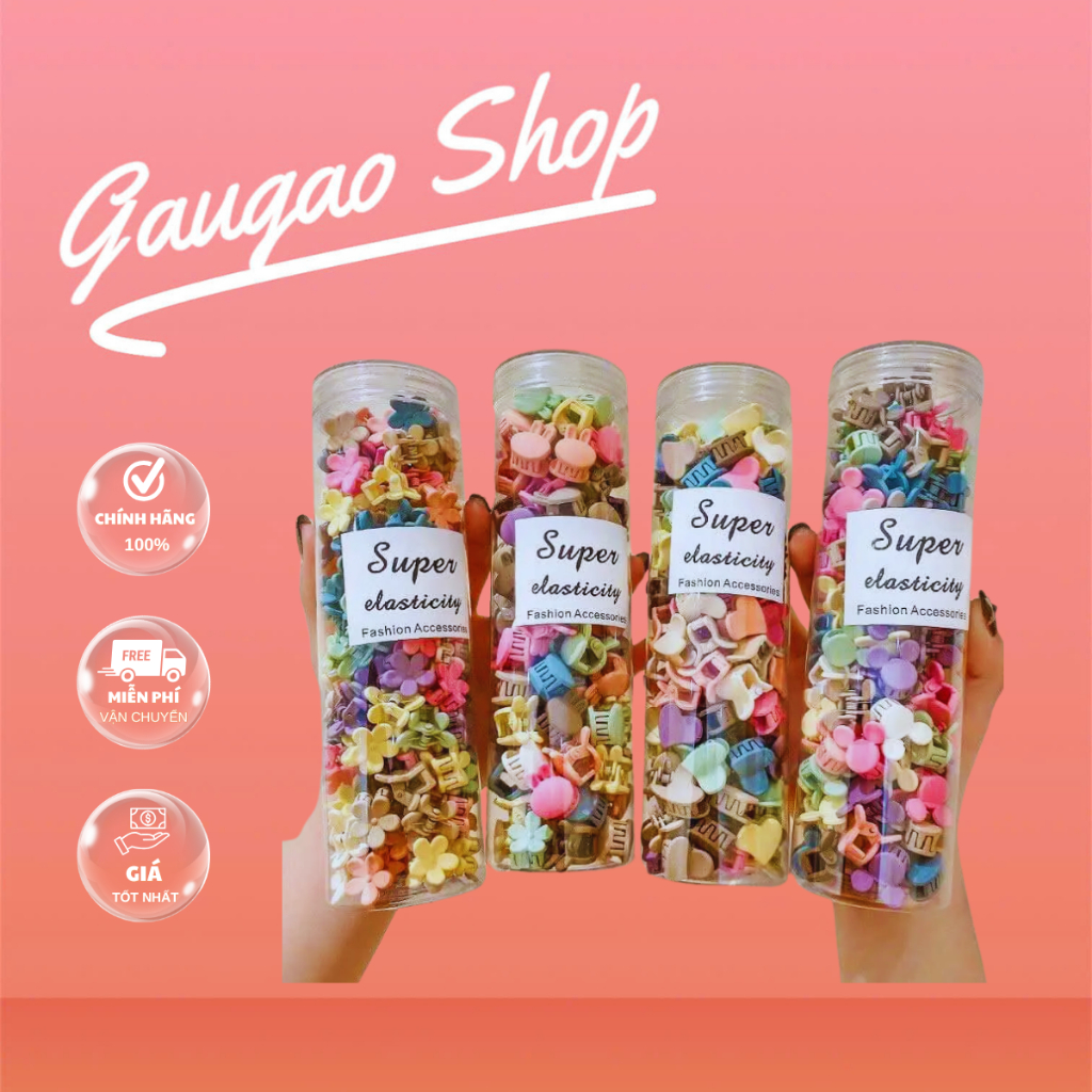 Set kẹp tóc 50 chi tiết kẹp càng cua mini NOVSET Hộp 50 kẹp tóc mái nhiều màu phong cách hàn quốc