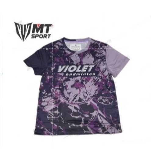 Áo training Violet nam tím họa tiết