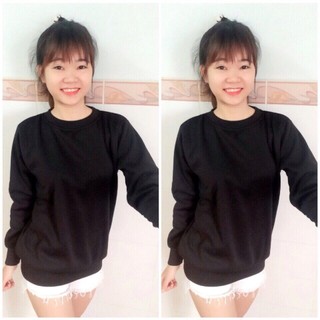 [HCM] (40-70kg) Áo sweater unisex chất nỉ bông mỏng. trơn - basic.