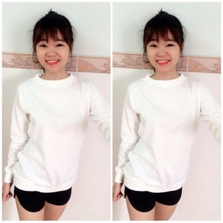 [HCM] (40-70kg) Áo sweater unisex chất nỉ bông mỏng. trơn - basic.
