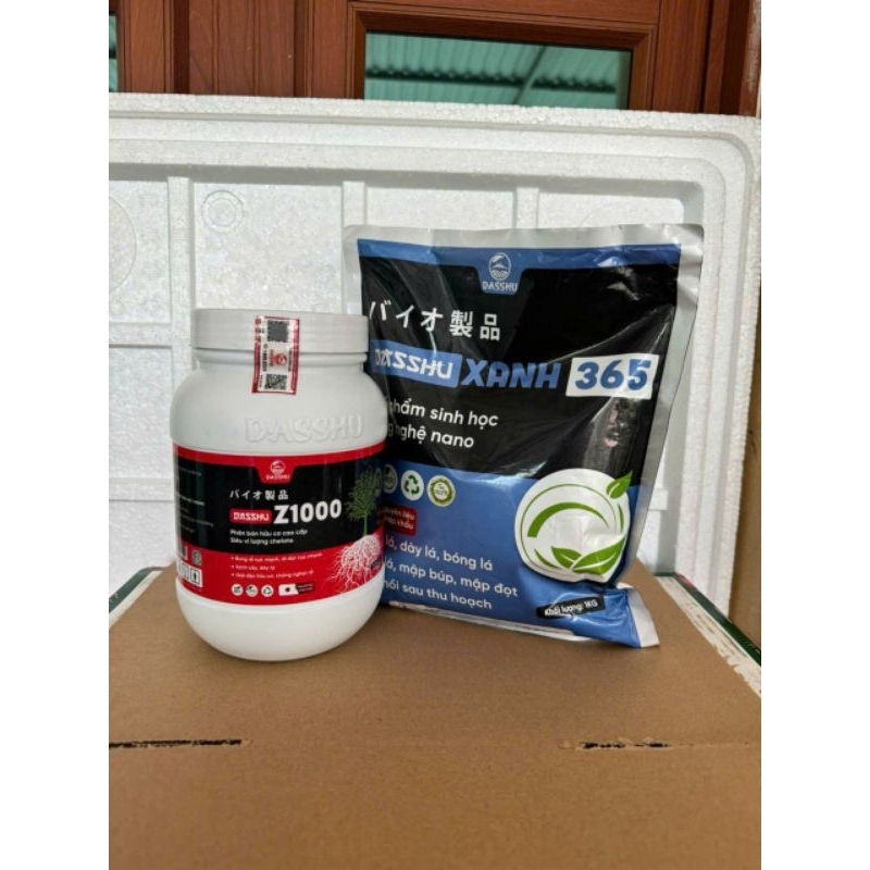 Combo phân bón Dasshu z1000 (hộp 1kg) + Dasshu xanh 365 gói 1kg. HÀNG CHÍNH HÃNG