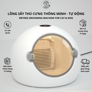  Lồng Sấy Chó Mèo Tự Động PAPIFEED 01  Sấy Tuần Hoàn  Hút Lông Rụng  Hộp Sấy Thú Cưng Thông Minh 