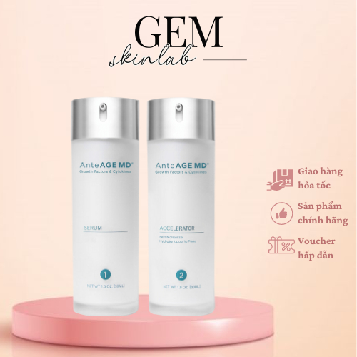BỘ ĐÔI ANTEAGE MD SYSTEM - MD SERUM(1) MD ACCELERATOR(2)CHỐNG OXY HÓA PHỤC HỒI NUÔI DƯỠNG DA CHUYÊN 