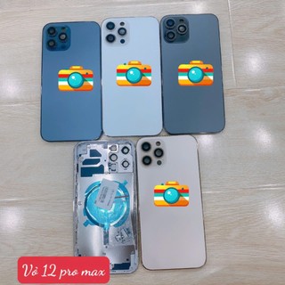 Lưng vỏ dùng cho máy iphone 12 pro max có viền kính cam, khung sườn vỏ bộ ip 12 pro max, ip 12 pm