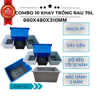 COMBO 10 chậu trồng rau 70L, chậu trồng cây, trồng hoa, trồng sen, súng kích thước 660x480x310cm. 4 mầu
