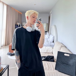 Bộ thể thao nam nữ 💘 set thun lạnh 3 sọc quần dài áo ngắn tay có 2 màu đen và trắng phong cách trẻ trung unisex DTB