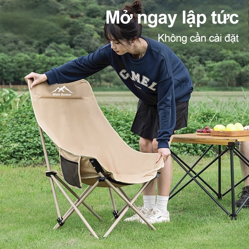 ghế camping, ghế gấp gọn tựa lưng cao, ghế dã ngoại, có thể gấp lại, di động, đi dã ngoại, có túi đựng, tải trọng 300KG | BigBuy360 - bigbuy360.vn