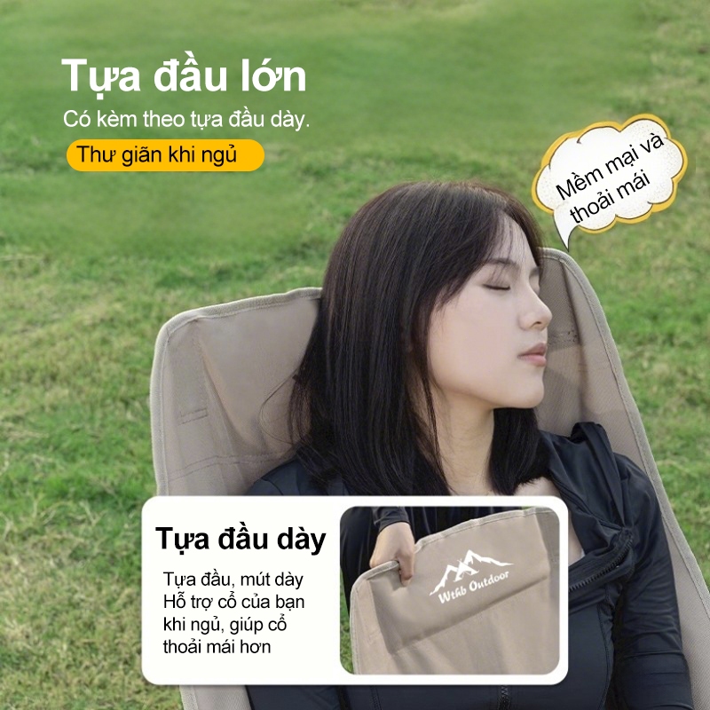 ghế camping, ghế gấp gọn tựa lưng cao, ghế dã ngoại, có thể gấp lại, di động, đi dã ngoại, có túi đựng, tải trọng 300KG | BigBuy360 - bigbuy360.vn