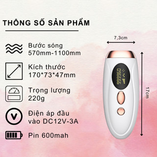 Máy triệt lông cầm tay Công nghệ cao sạch nhanh đều mầu da se khít lỗ chân lông