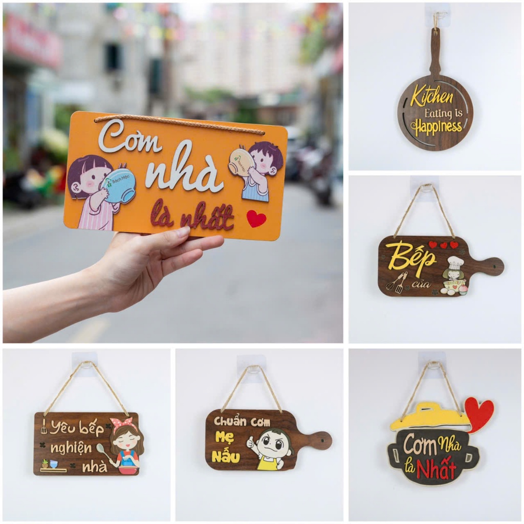 Bảng Decor Trang Trí Phòng Bếp - Bảng Gỗ Decor Trang Trí Nhà Cửa Treo Tường