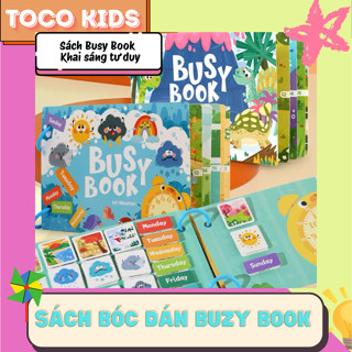 Học liệu bóc dán Busy Book Montessori 14 trang (10 Bối cảnh + 4 Chi tiết) học liệu cho bé