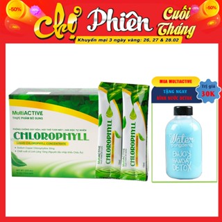 Nước Uống Diệp Lục Multiactive Chlorophyll Hộp 15 gói x15ml giúp thanh lọc cơ thể, giảm mụn nhọt