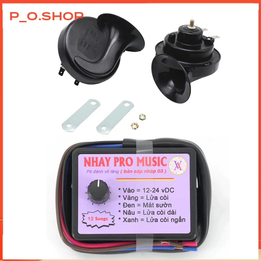 【🔥Free ship / Rẻ🔥】 Nhại còi 3 pro 8 bài, điện auto 12v, 24v, còi điện, kèn xe hơi, còi xe