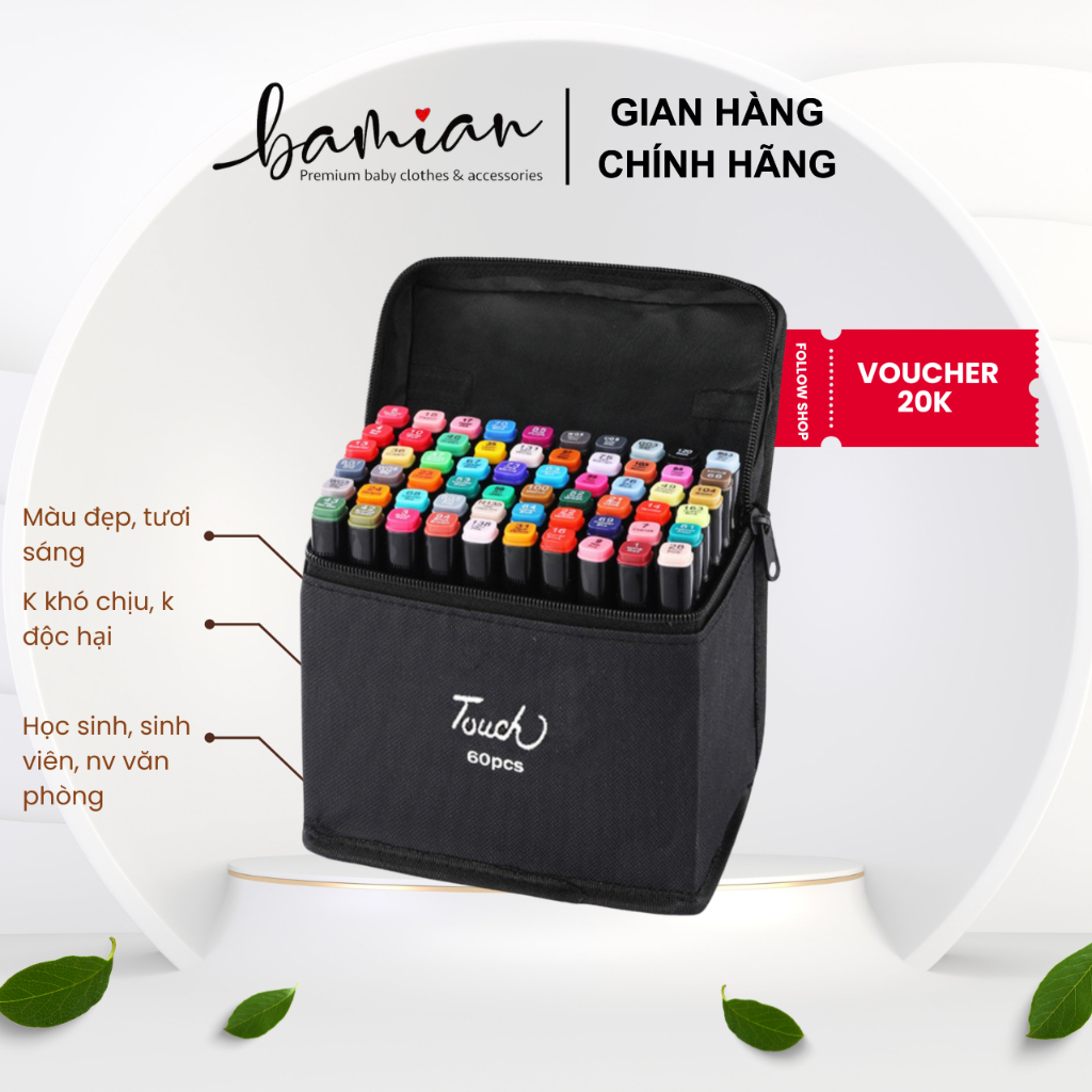 Bút Màu Marker Touch có khay đựng, hôp 40/60/80 màu
