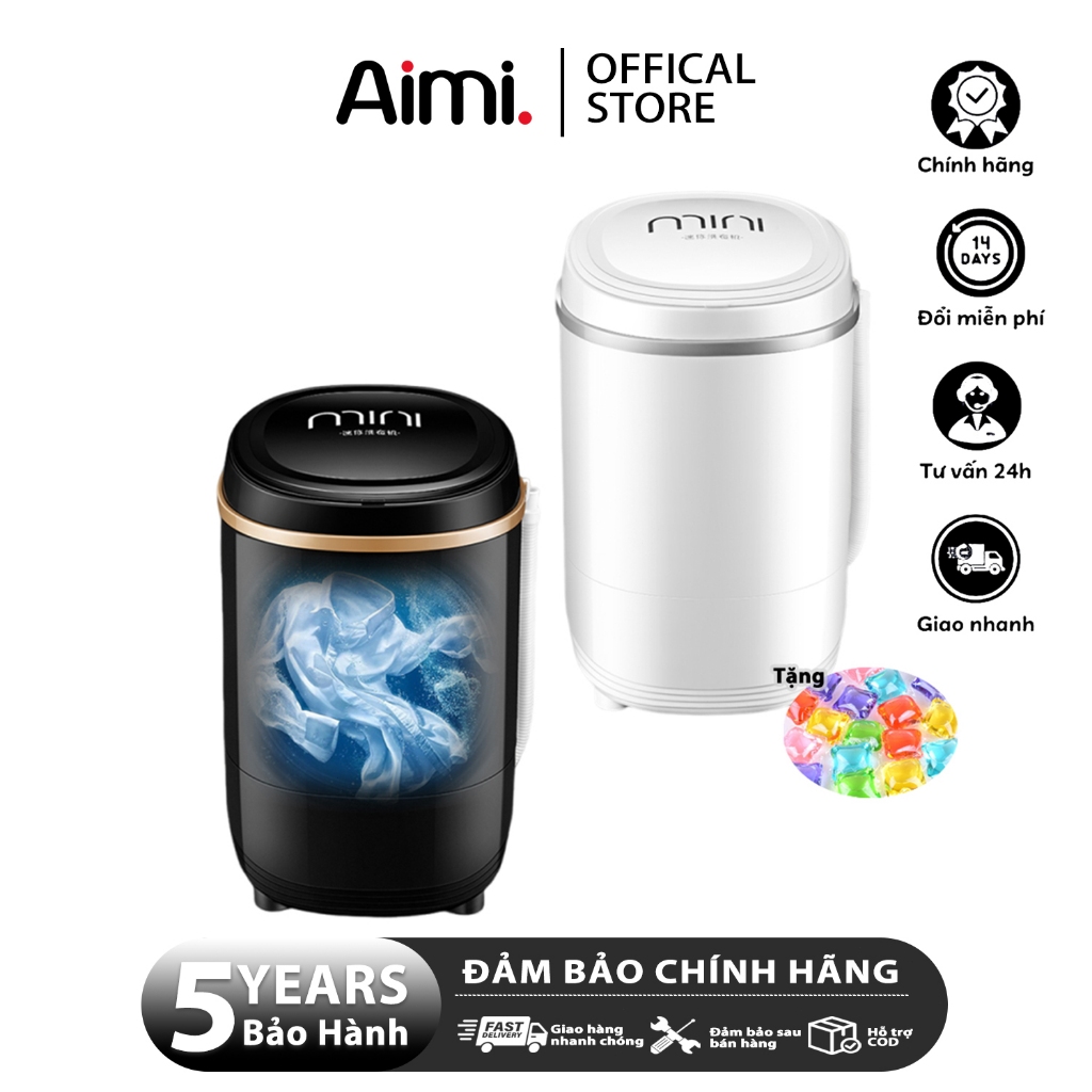 Aimi Máy Giặt Mini Bán Tự động Xoáy Cực Mạnh đảo Chiều Giặt 4.5kg Quần áo Cho Em Bé, Giặt Quần áo Trắng