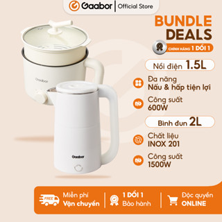 【Combo Sales  Gaabor 48 Bình đun siêu tốc EK20M-WH02A và Nồi điện đa năng GR-N15A nấu ăn nhanh chóng