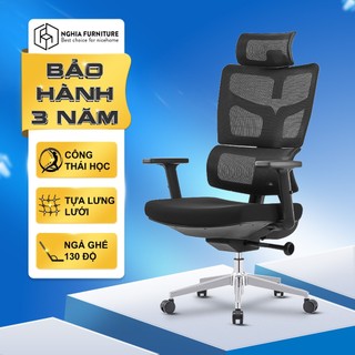  Ghế công thái học Nghia Furniture Ergonomic 06 Nệm ngồi mút Ngả lưng 130 đô piston class 3 tay vin 1D tựa đầu 2D 