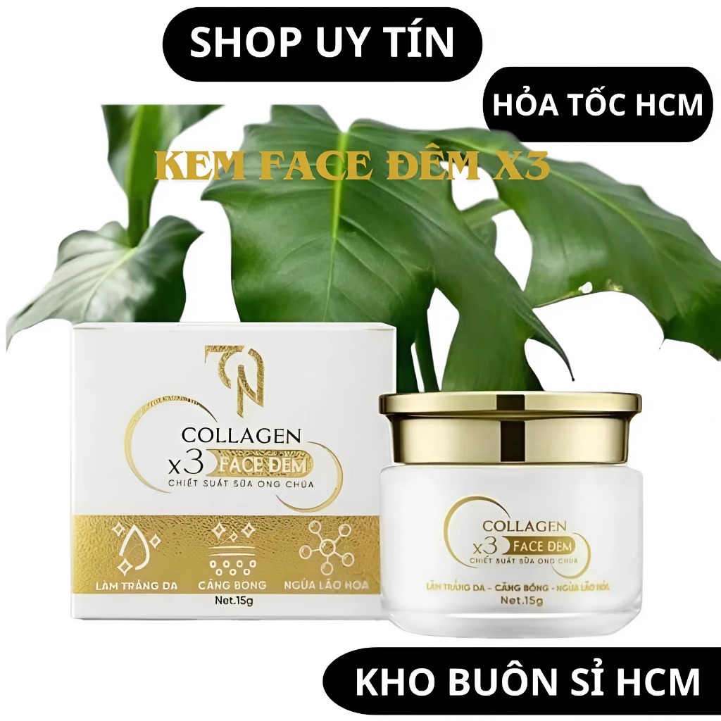  Kem face đêm đông anh x3 nguyễn huỳnh như face đêm collagen x3 sữa ong chúa 15g 
