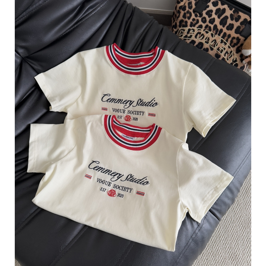 Áo Baby Tee CEMMERY Local Brand Chính Hãng Bloom Baby Tee Cotton 2 Chiều Cổ Dệt Màu Cream | BigBuy360 - bigbuy360.vn