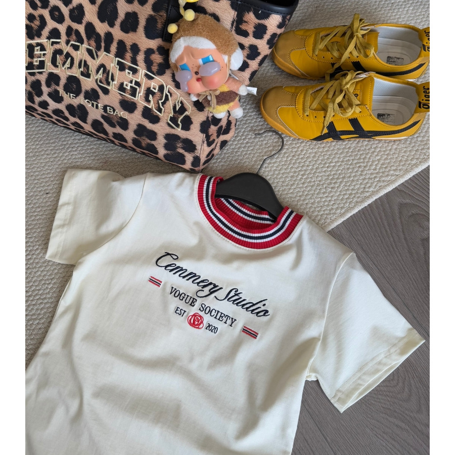 Áo Baby Tee CEMMERY Local Brand Chính Hãng Bloom Baby Tee Cotton 2 Chiều Cổ Dệt Màu Cream | BigBuy360 - bigbuy360.vn