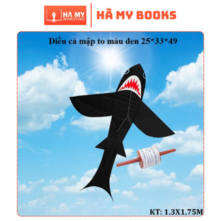 Diều cá mập đen to kích thước 170x120cm