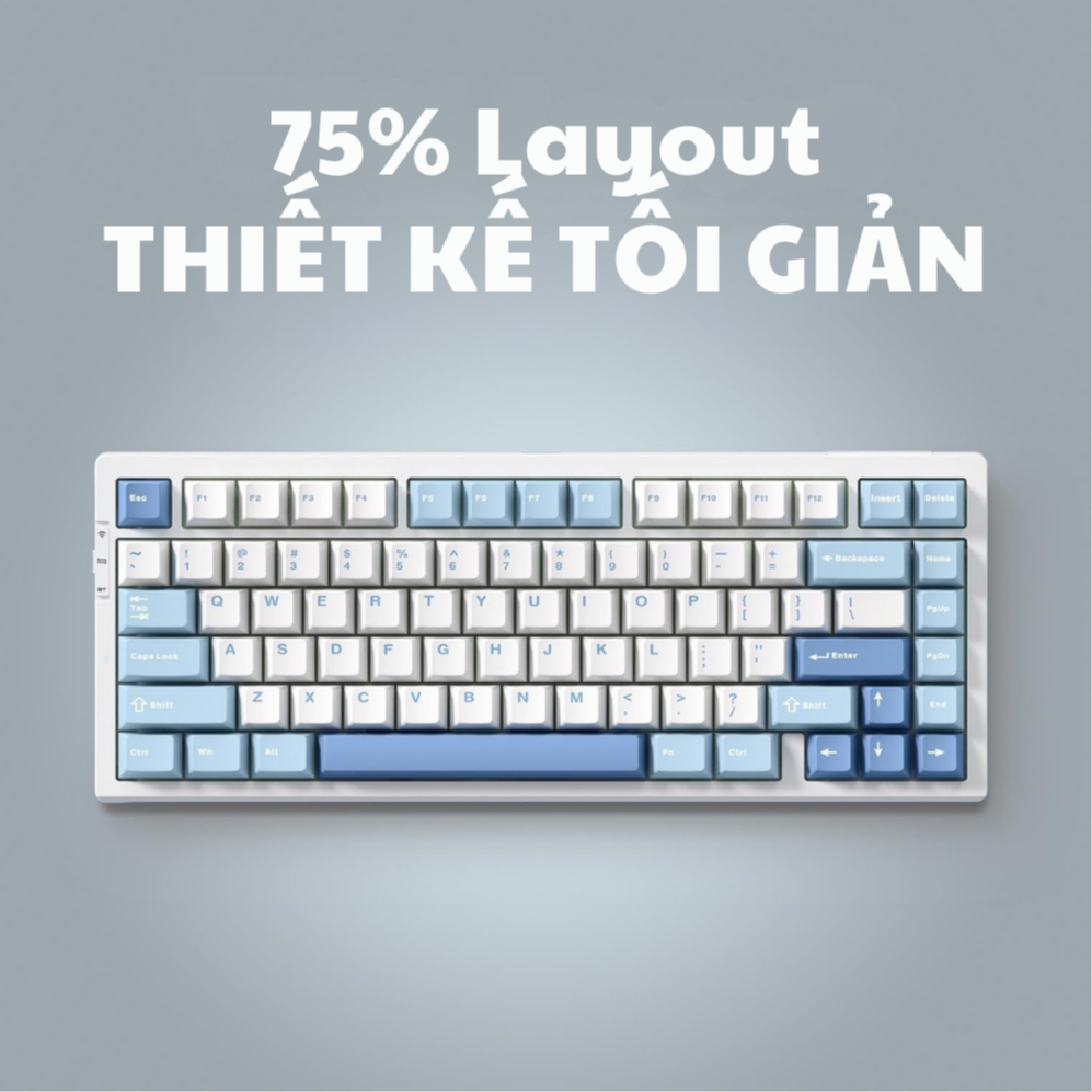 Bàn phím cơ không dây MCHOSE G75 Pro - 3 mode kết nối - Led RGB - Gasket Mount - Mạch xuôi - Hotswap 5 pin - Có appchỉnh | BigBuy360 - bigbuy360.vn