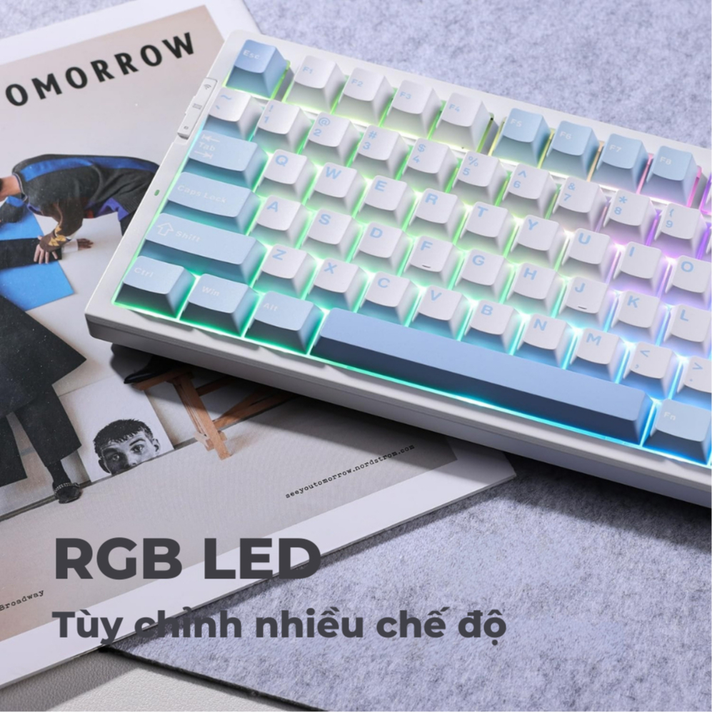 Bàn phím cơ không dây MCHOSE G75 Pro - 3 mode kết nối - Led RGB - Gasket Mount - Mạch xuôi - Hotswap 5 pin - Có appchỉnh | BigBuy360 - bigbuy360.vn
