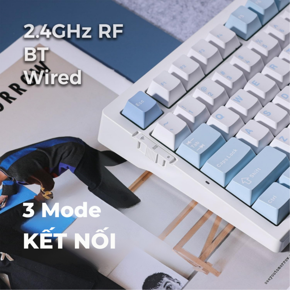 Bàn phím cơ không dây MCHOSE G75 Pro - 3 mode kết nối - Led RGB - Gasket Mount - Mạch xuôi - Hotswap 5 pin - Có appchỉnh | BigBuy360 - bigbuy360.vn