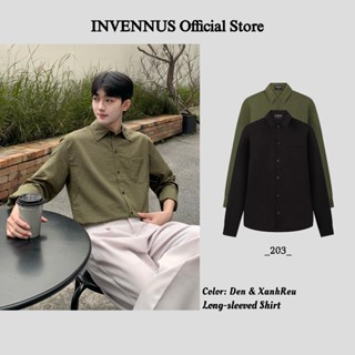 [203] - Áo sơ mi nam dài tay INVENNUS thiết kế cổ bẻ, chất liệu đũi xước, kiểu dáng thoải mái thấm hút mồ hôi cực tốt