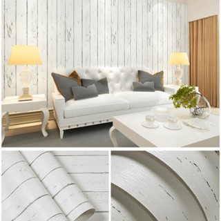 Giấy dán tường (decal cuộn) giả gỗ trắng trang trí đẹp khổ 45cm dài 10 mét, giấy dán tường 10 mét ,decal dính tường