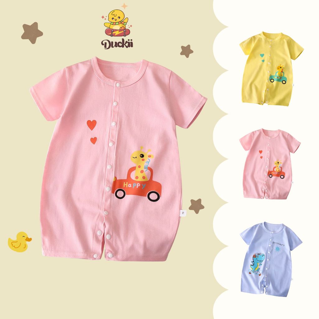 Bộ body chip body đùi cộc tay B33, bộ bodysuit đùi chất cotton mềm mát cho bé mặc hè, đồ ngủ đồ mặc 