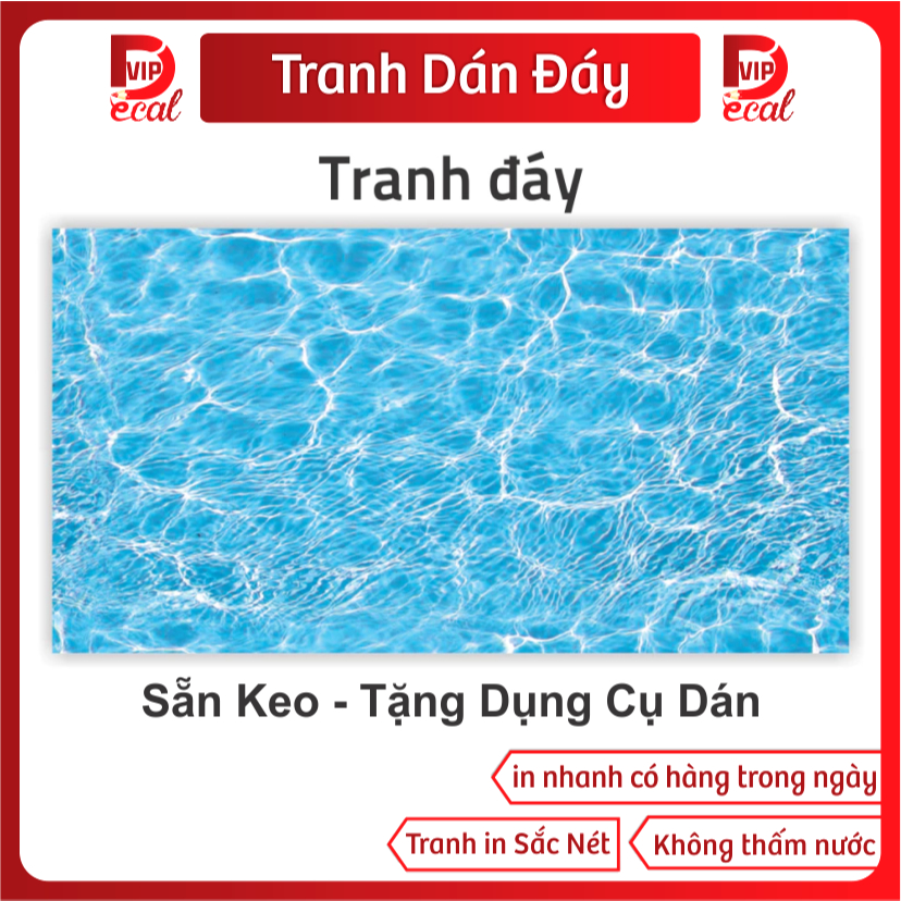 Tranh Decal dán Hồ Cá 3D Mẫu Mới ( Tranh Đáy Biển Xanh)_ĐAY 31