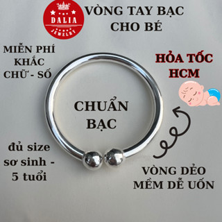  Vòng tay bạc cho bé chuẩn bạc ta khắc tên ngày tháng theo ý DaLiA Jewely lắc bạc cho bé gái bé trai Mã VÒNG CUA 